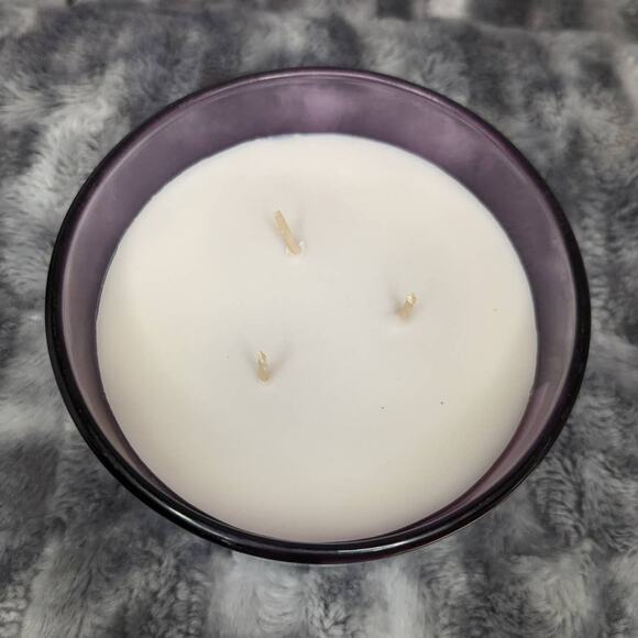 NWT Ashland Spring Lavender Mint Large Glass 3 Wick Soy Wax Blend Candle 14.5 oz - Picture 4 of 6